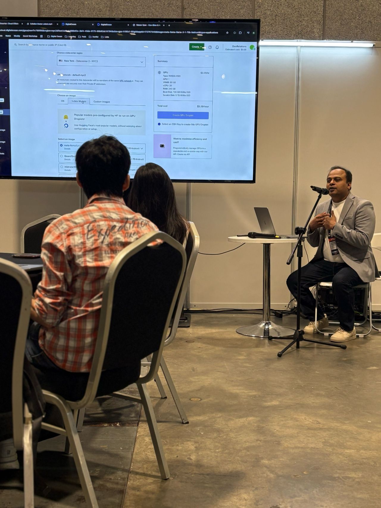 Narasimha Badrinath presenting at DigitalOcean event